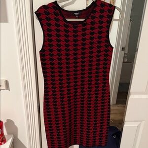 Premise Red and Black Houndstooth Midi Dress